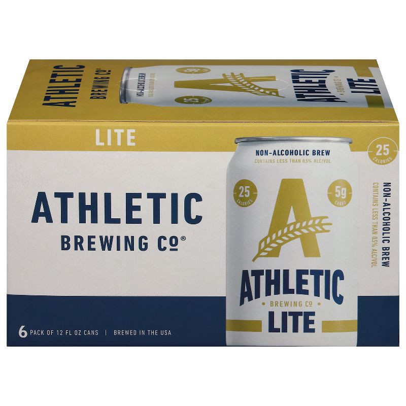 slide 1 of 10, Athletic Brewing Company Lite Non-Alcoholic Lager - 6pk/12 fl oz Cans, 6 ct; 12 fl oz