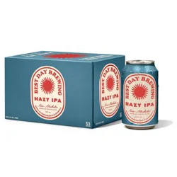 Best Day Brewing Best Day Hazy IPA Non-Alcoholic Beer - 6pk/12 fl oz Cans