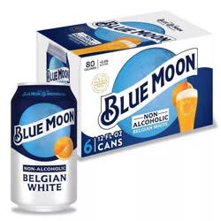 Blue Moon Non-Alcoholic Beer Belgian Wheat - 6pk/12 fl oz Cans