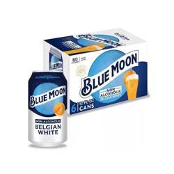 Blue Moon Non-Alcoholic Beer Belgian Wheat - 6pk/12 fl oz Cans