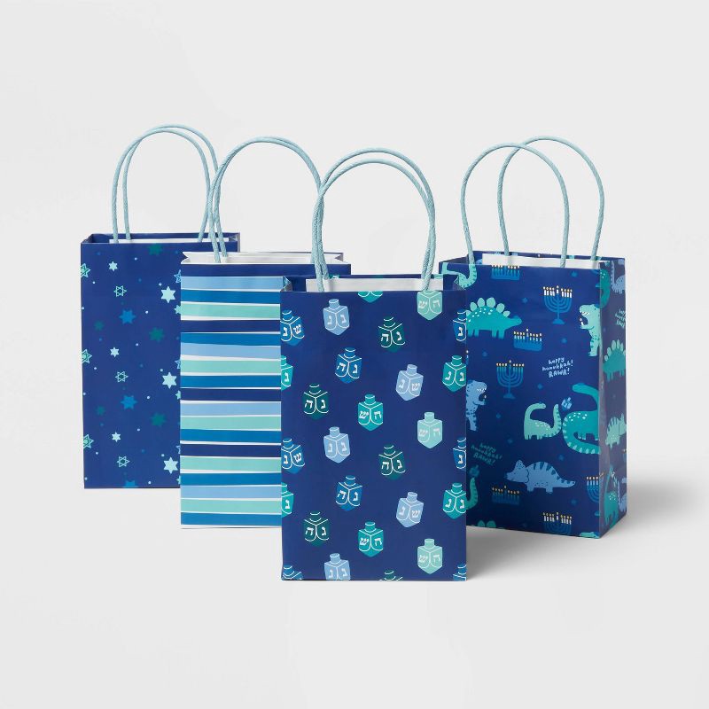 slide 1 of 3, 4ct Hanukkah Gift Bags - Spritz™, 4 ct