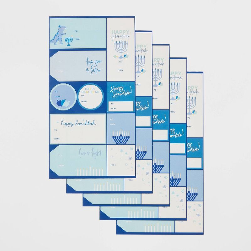 slide 1 of 3, 50ct Hanukkah Peel and Stick Gift Tags Gift Packaging Accessory Sets - Spritz™, 50 ct