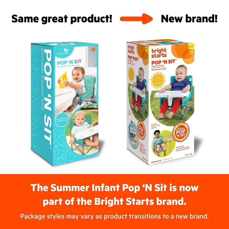 slide 5 of 15, Bright Starts Pop N Sit Portable Booster Seat - Gray, 1 ct