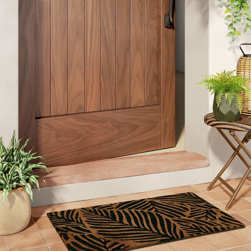 slide 2 of 4, 1'6"x2'6" Palms Rectangular Outdoor Doormat Green - Threshold™, 1 ct