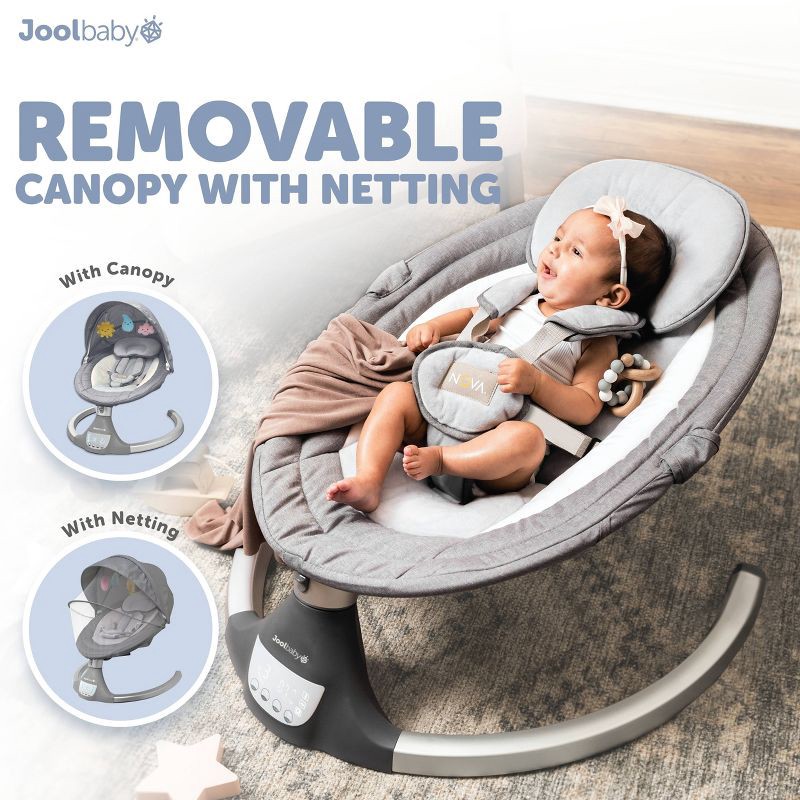 slide 6 of 7, Jool Baby Nova Motorized Infant Baby Swing - Gray, 1 ct