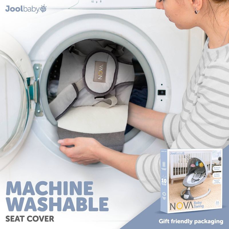 slide 7 of 7, Jool Baby Nova Motorized Infant Baby Swing - Gray, 1 ct