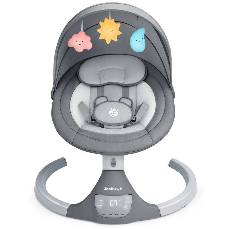 slide 1 of 7, Jool Baby Nova Motorized Infant Baby Swing - Gray: Electric, Portable with Adjustable Speed, Machine Washable Seat Pad, 1 ct