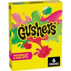 Fruit Gushers Gushers Watermelon Sour Apple Fruit Snacks - 4.8oz/6ct