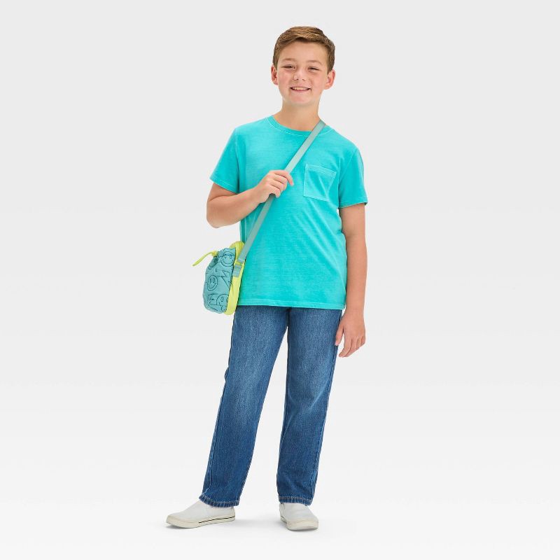 slide 3 of 3, Boys' Straight Fit Pull-On Pants - Cat & Jack™ Medium Wash 8: Denim, Elastic Waist, Mid Rise, 1 ct