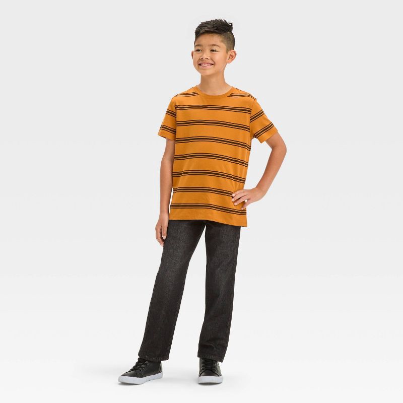 slide 3 of 5, Boys' Straight Fit Pull-On Pants - Cat & Jack™ Black 7: Denim, Elastic Waist, Mid Rise, 1 ct
