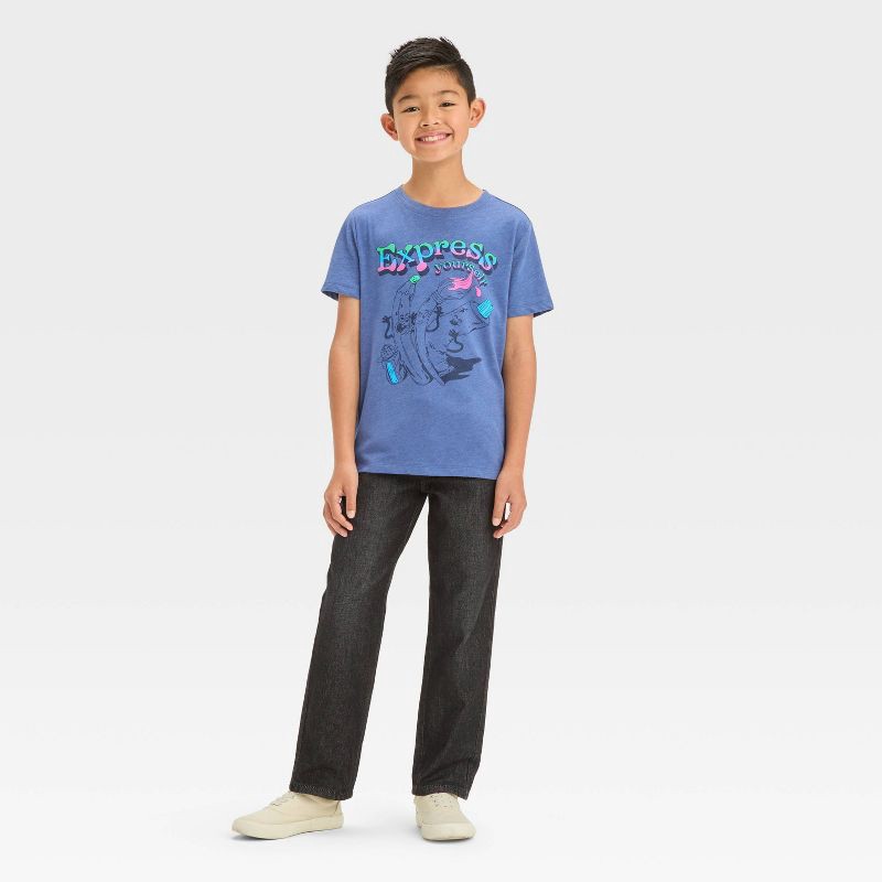slide 4 of 5, Boys' Straight Fit Pull-On Pants - Cat & Jack™ Black 8: Denim, Elastic Waist, Mid Rise, 1 ct