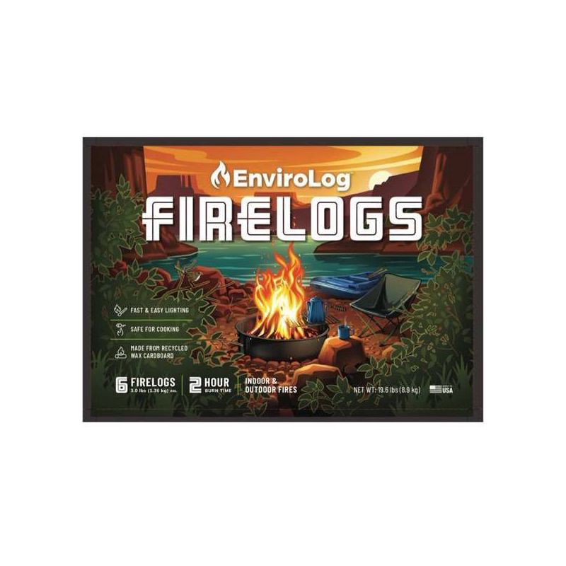 slide 2 of 4, Enviro-Log 6pk Firelogs 19.6lbs Fire Starter, 6 ct, 19.6 lb