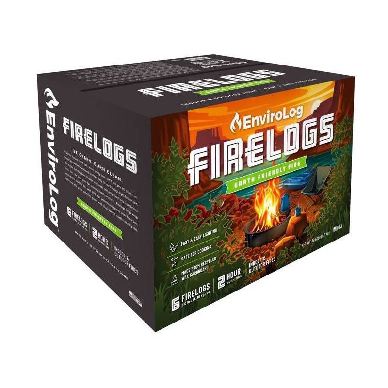 slide 4 of 4, Enviro-Log 6pk Firelogs 19.6lbs Fire Starter, 6 ct, 19.6 lb