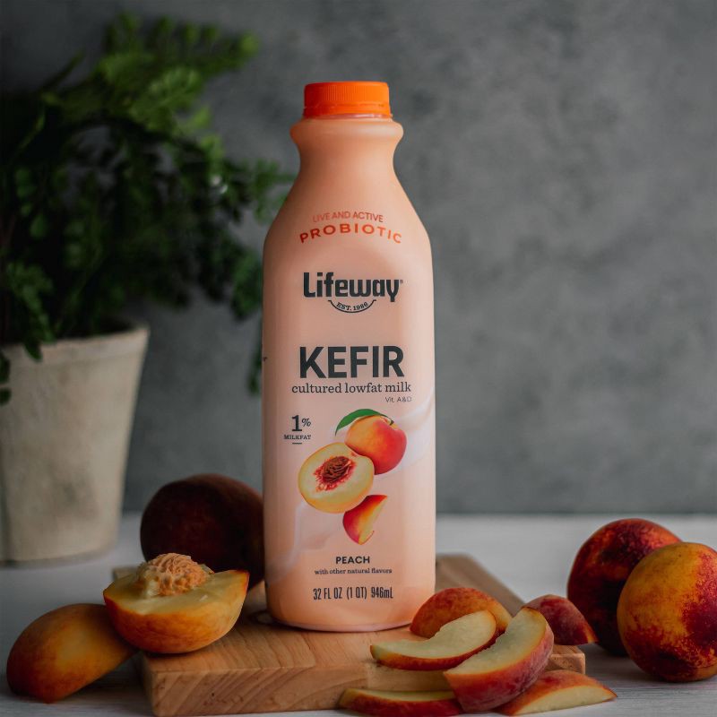 slide 2 of 3, Lifeway Kefir Peach Low Fat Milk Smoothie - 32 fl oz, 32 fl oz