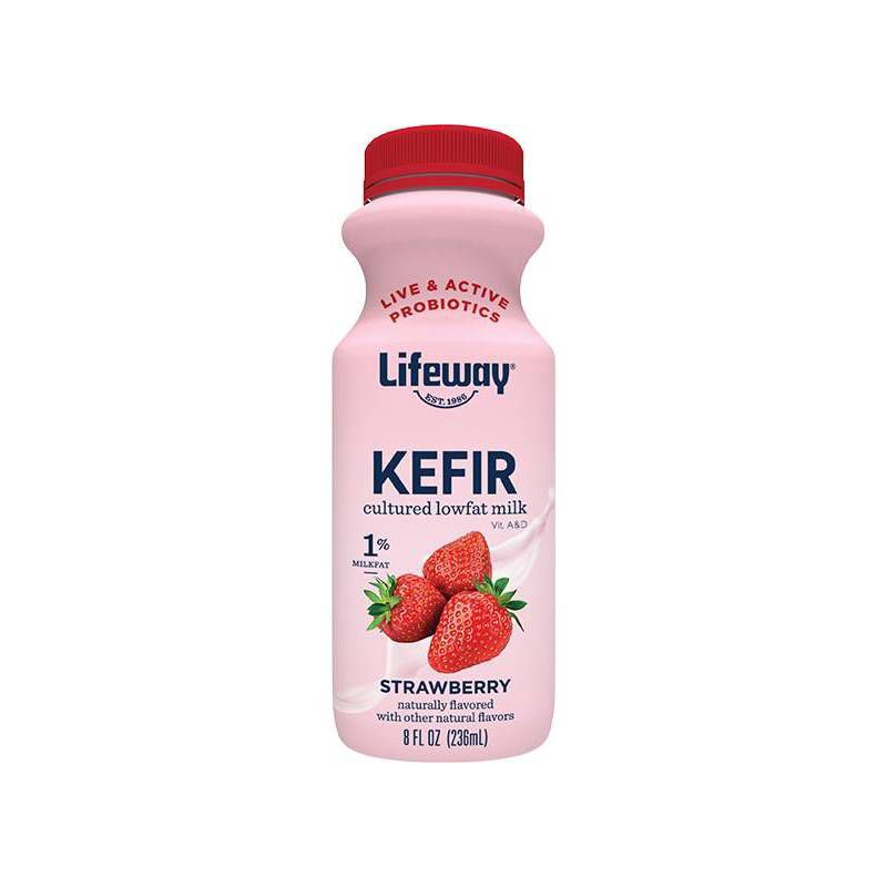 slide 1 of 3, Lifeway Kefir Strawberry Low Fat Milk Smoothie - 8 fl oz, 8 fl oz