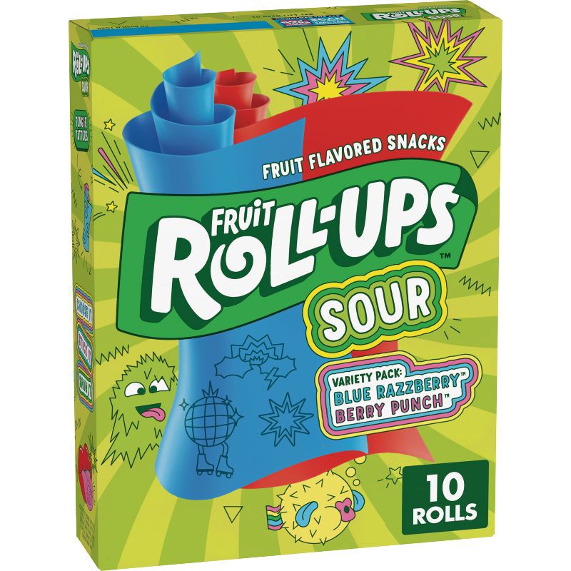 slide 1 of 7, Fruit Roll-Ups Fruit Rollups Sour - 5oz/10ct, 5 oz, 10 ct