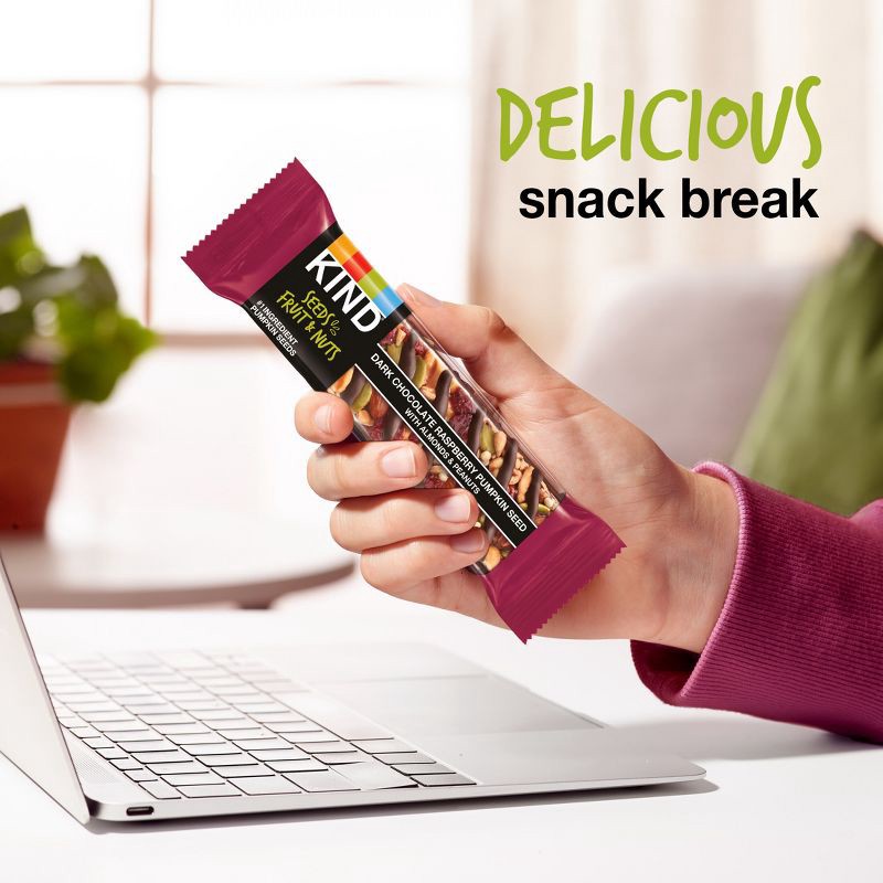 slide 9 of 10, KIND Bars Dark Chocolate Raspberry Pumpkin Seed Gluten Free Snacks - 8.4oz/6ct, 6 ct; 8.4 oz