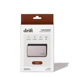 Drift Co Car Air Freshener Stone Starter Set Amber Scent: Cruelty-Free Solid Drift Car Freshner, Oak Brown