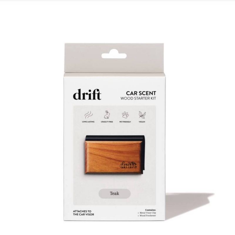 slide 1 of 2, Drift Co Car Air Freshener Wood Starter Set Teak Scent: Drift Goods Wooden Freshener, Best Fragrance for Cars, 1 ct