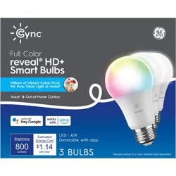 GE Household Lighting GE 3pk Cync Reveal Full Color A19