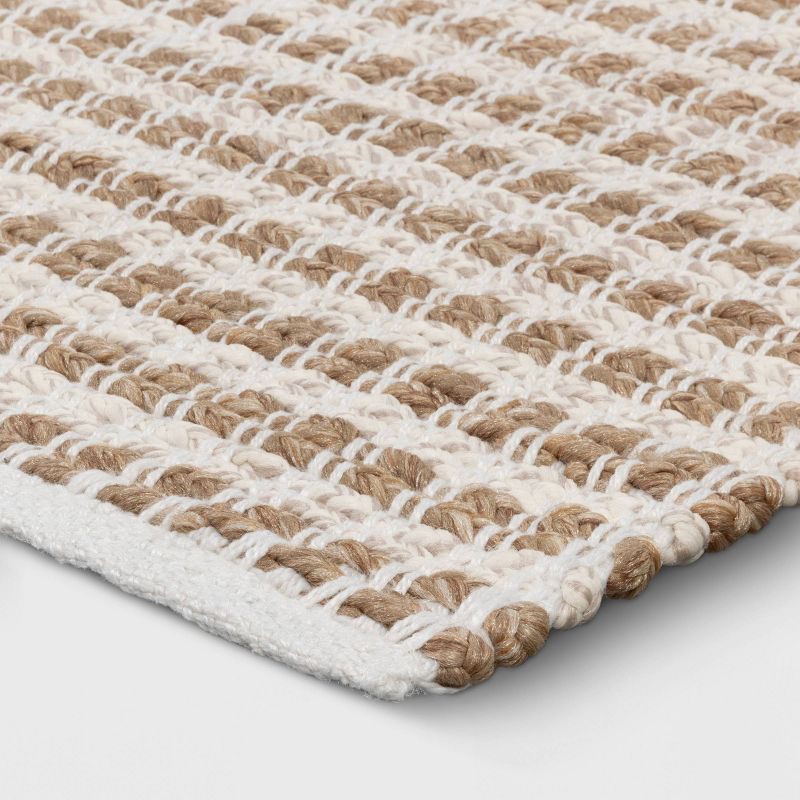 slide 3 of 4, 5'x7' Color Block Braided Outdoor Area Rug Ivory -Threshold™, 1 ct