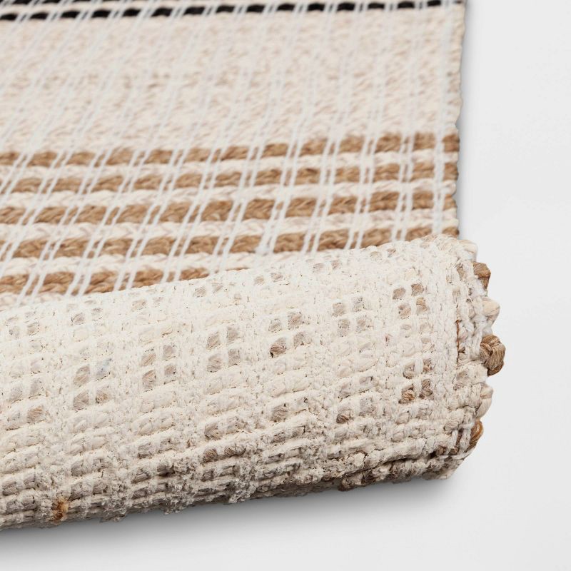 slide 4 of 4, 5'x7' Color Block Braided Outdoor Area Rug Ivory -Threshold™, 1 ct