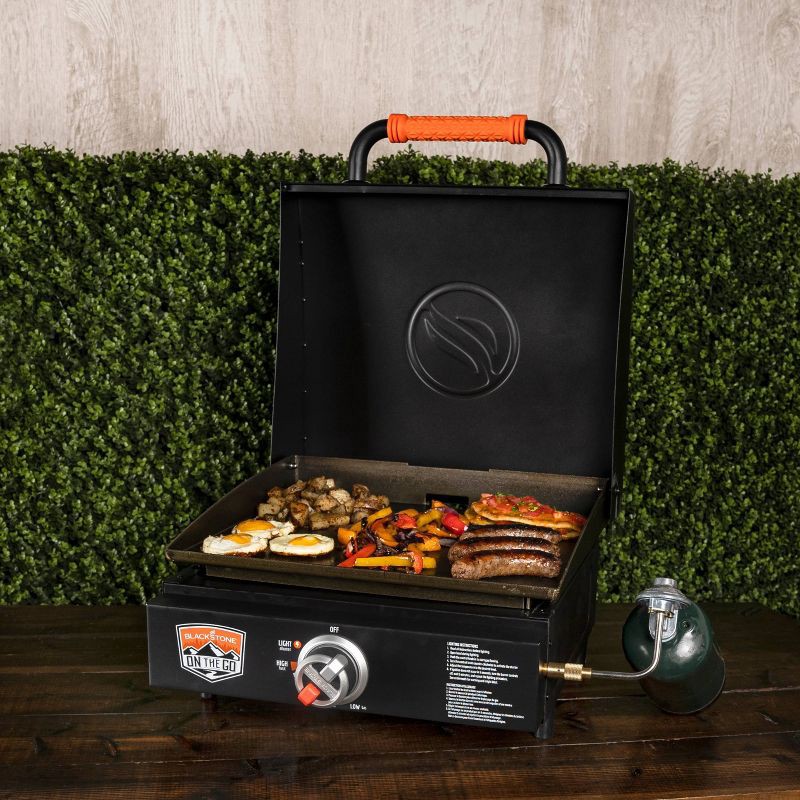 slide 3 of 4, Blackstone On-The-Go Tabletop Griddle with Hood Model 12500 btu #1900 Black, 1 ct