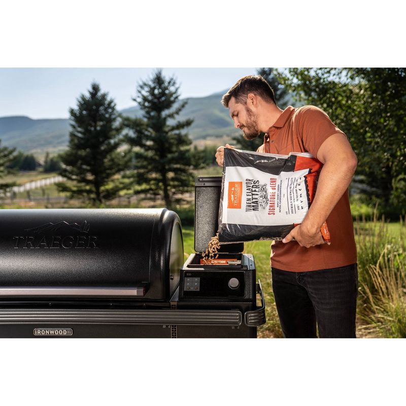 slide 7 of 8, Traeger Signature Blend Pellets 18lbs Wood, 18 lb