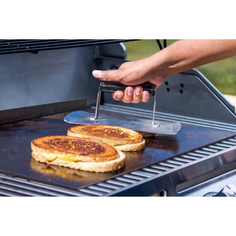 slide 2 of 5, Char-Broil Carbon Steel Heat-Resistant Griddle Stone Grill Topper Silver, 1 ct
