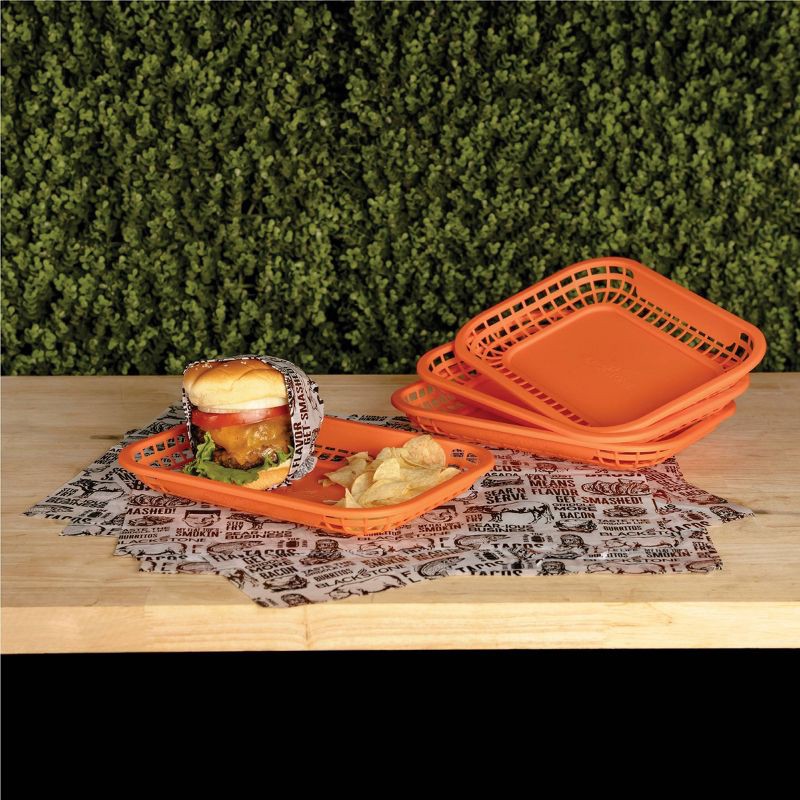 slide 4 of 4, Blackstone 4pc Burger Baskets with Liners Grill Tool Set Orange, 4 ct