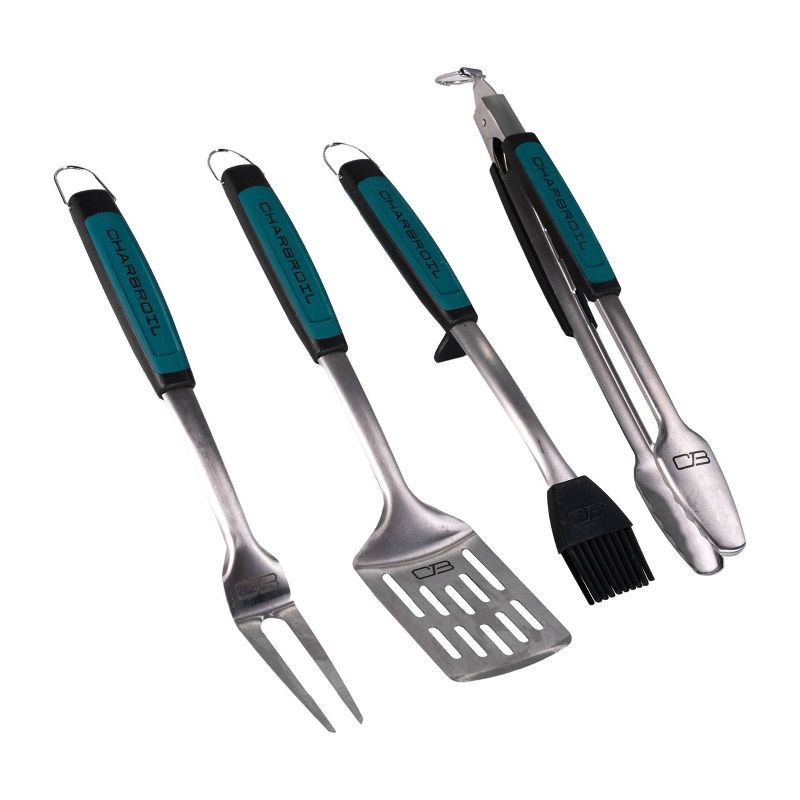 slide 1 of 5, Char-Broil 4pc Comfort Grip Tool Heat-Resistant Grill Cookware Set, 4 ct