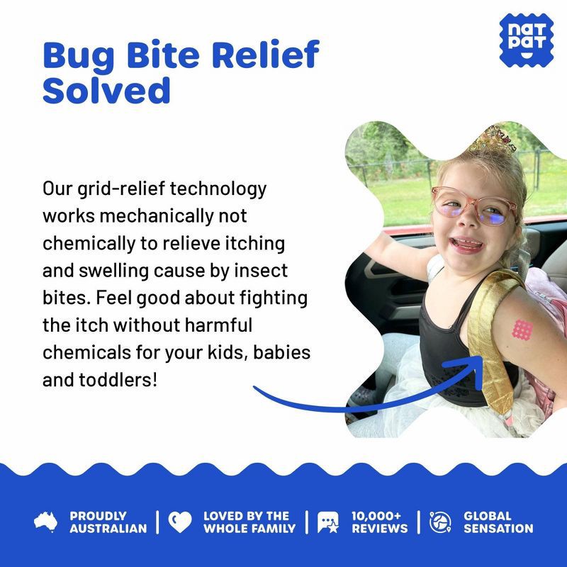 slide 4 of 9, NATPAT 24ct "MagicPatch" Itch Relief Stickers Anti-Itch Treatment for Mosquito Bite Relief Safe and Natural, 24 ct