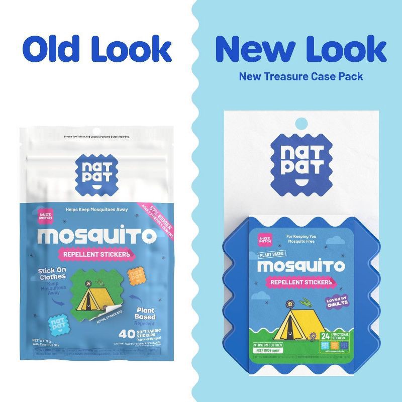 slide 3 of 9, NATPAT 24ct "BuzzPatch" Adult Mosquito Repellent Stickers Natural and Non-Toxic Ideal for Camping and Travel, 24 ct