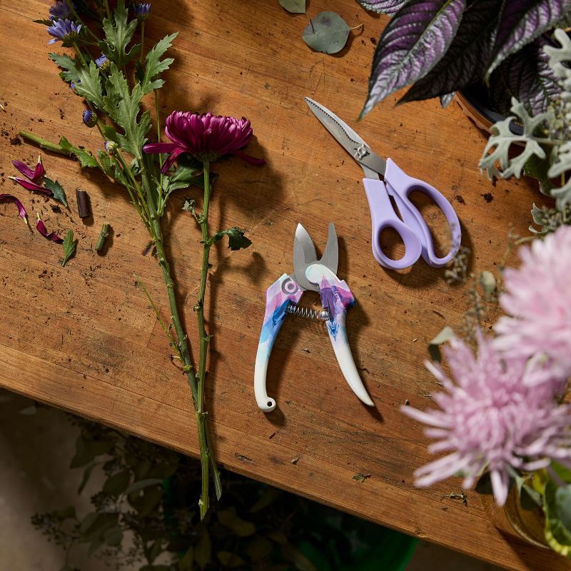 slide 2 of 9, Fiskars 2pc Designer Pruner Garden Tool Set Lavender, 2 ct