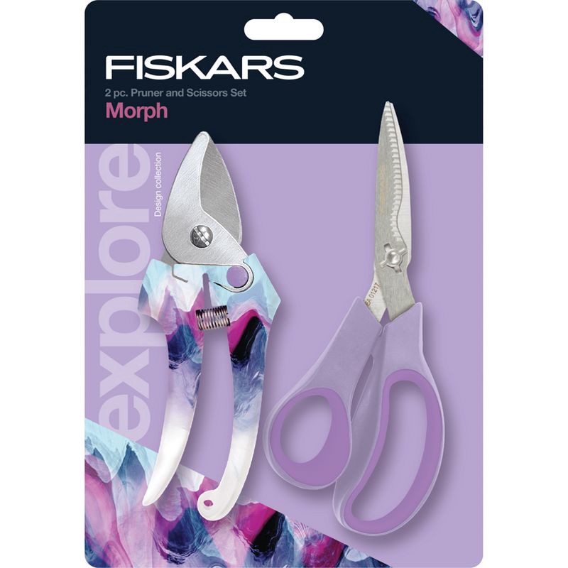 slide 8 of 9, Fiskars 2pc Designer Pruner Garden Tool Set Lavender, 2 ct