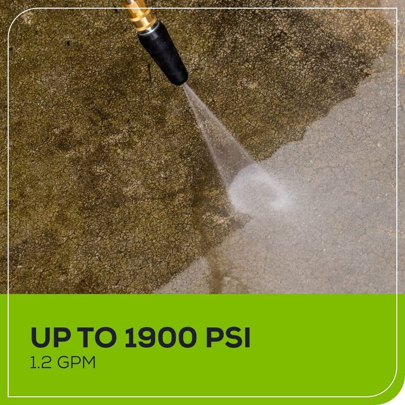 slide 4 of 9, Greenworks 1900 PSI 1.2 GPM Electric Pressure Washer, 1 ct