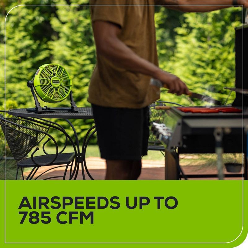 slide 6 of 12, Greenworks POWERALL 24V 10" Cordless Hybrid Fan with 2.0Ah Battery and Charger, 1 ct