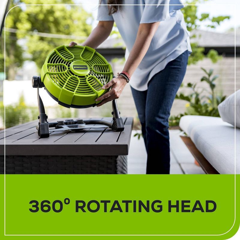 slide 10 of 12, Greenworks POWERALL 24V 10" Cordless Hybrid Fan with 2.0Ah Battery and Charger, 1 ct