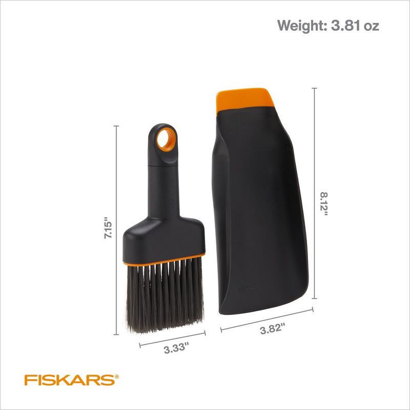slide 10 of 10, Fiskars 2pc Scoop and Brush Garden Tool Set Black, 2 ct