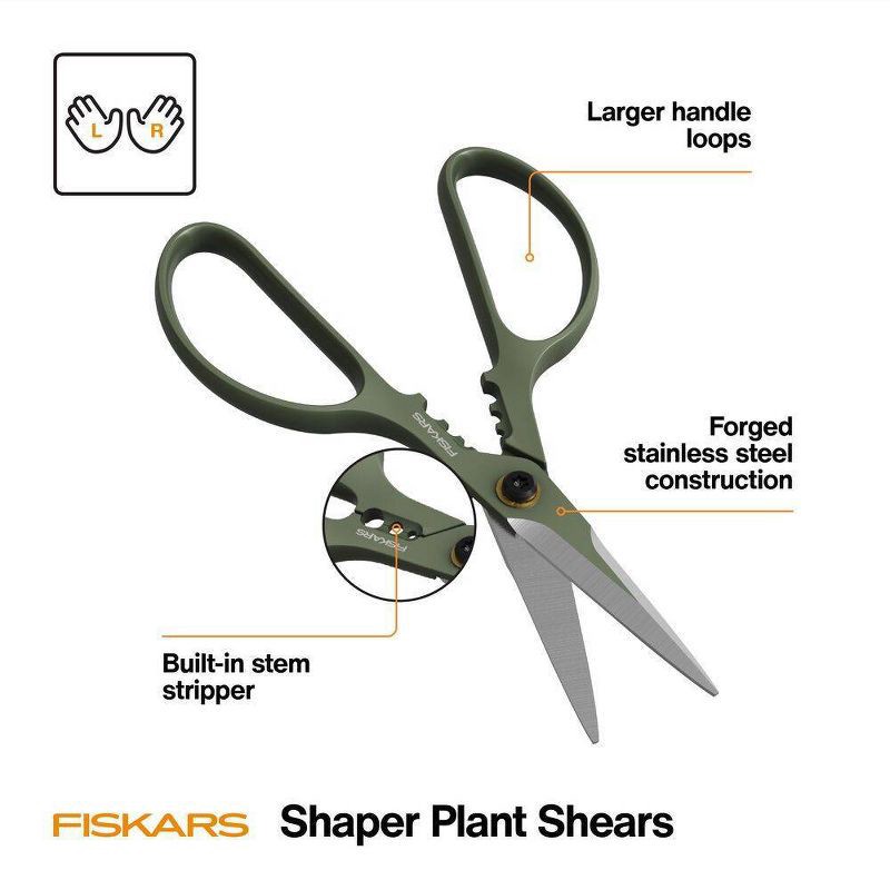 slide 2 of 8, Fiskars 2" Plant Snips Garden Shear, 1 ct