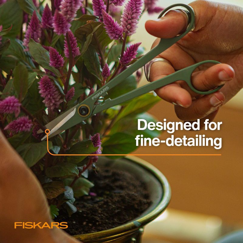 slide 2 of 10, Fiskars 2.5" Long Reach Detailing Snip Garden Shears, 1 ct
