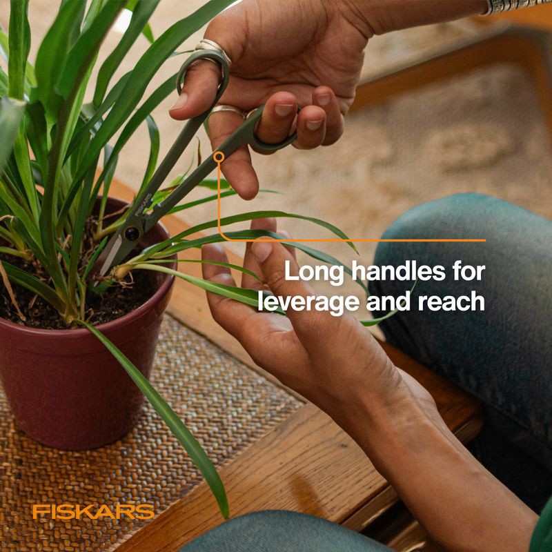 slide 4 of 10, Fiskars 2.5" Long Reach Detailing Snip Garden Shears, 1 ct