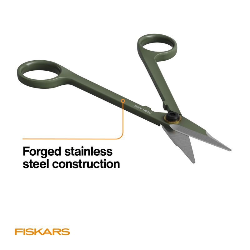 slide 5 of 10, Fiskars 2.5" Long Reach Detailing Snip Garden Shears, 1 ct