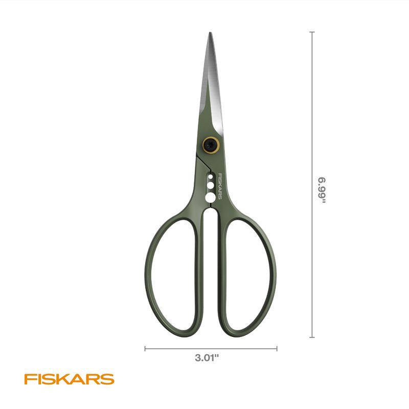 slide 8 of 10, Fiskars 2.5" Long Reach Detailing Snip Garden Shears, 1 ct