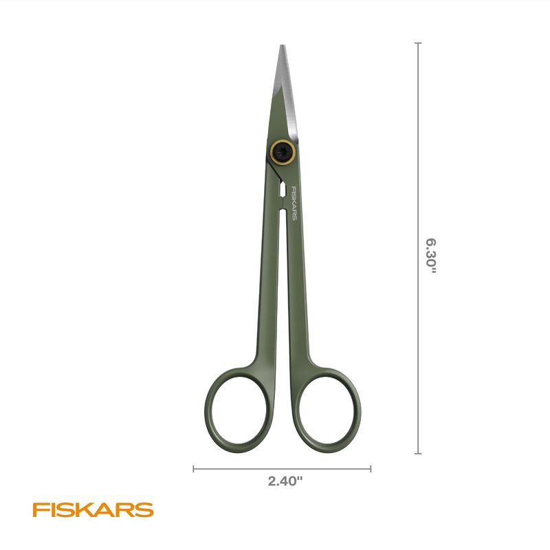 slide 10 of 10, Fiskars 2.5" Long Reach Detailing Snip Garden Shears, 1 ct