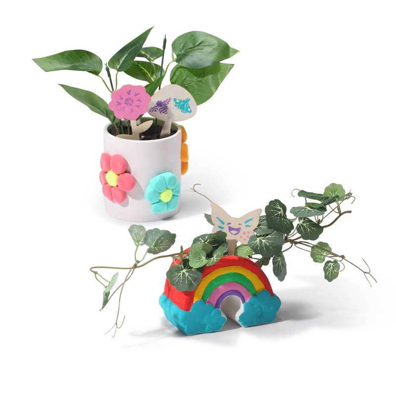 slide 9 of 10, Mud Puddle Society 9pc Clay Ceramic Planter Garden Art Kit, 9 ct