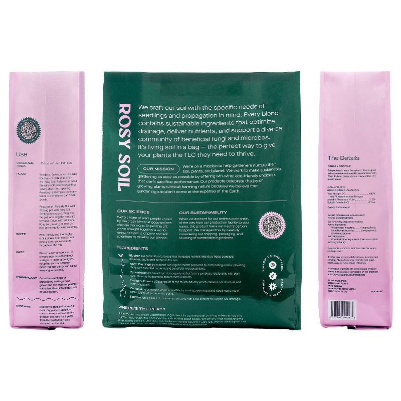 slide 2 of 10, Rosy Soil 4qt Seedling Mix, 4 qt