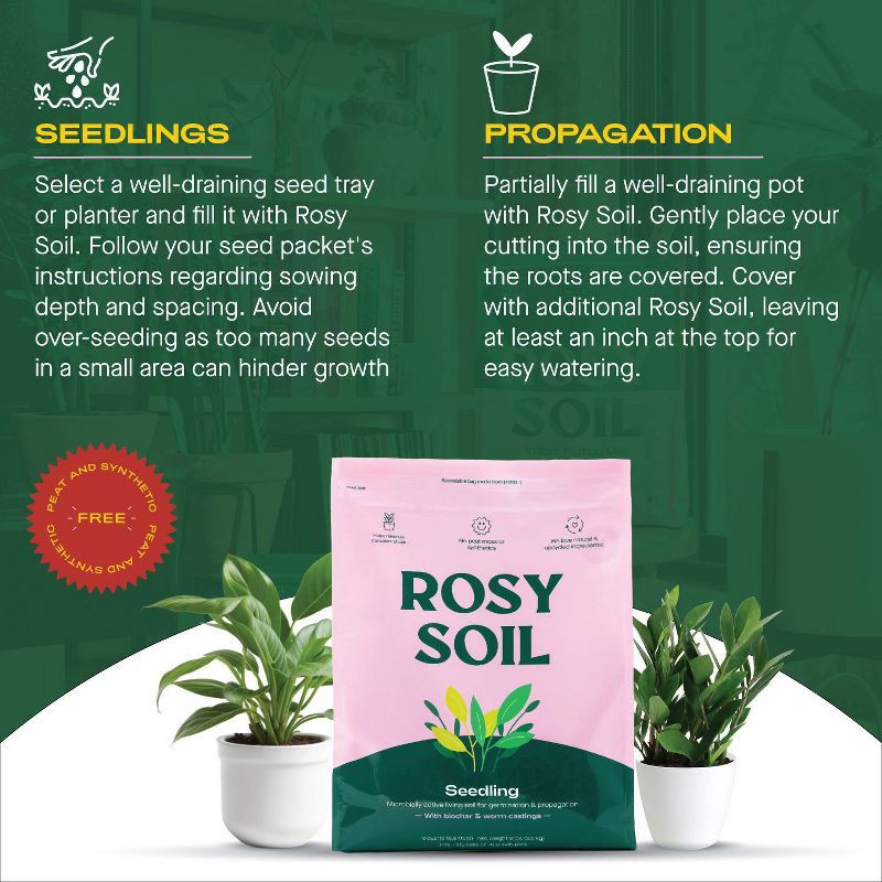 slide 8 of 10, Rosy Soil 4qt Seedling Mix, 4 qt