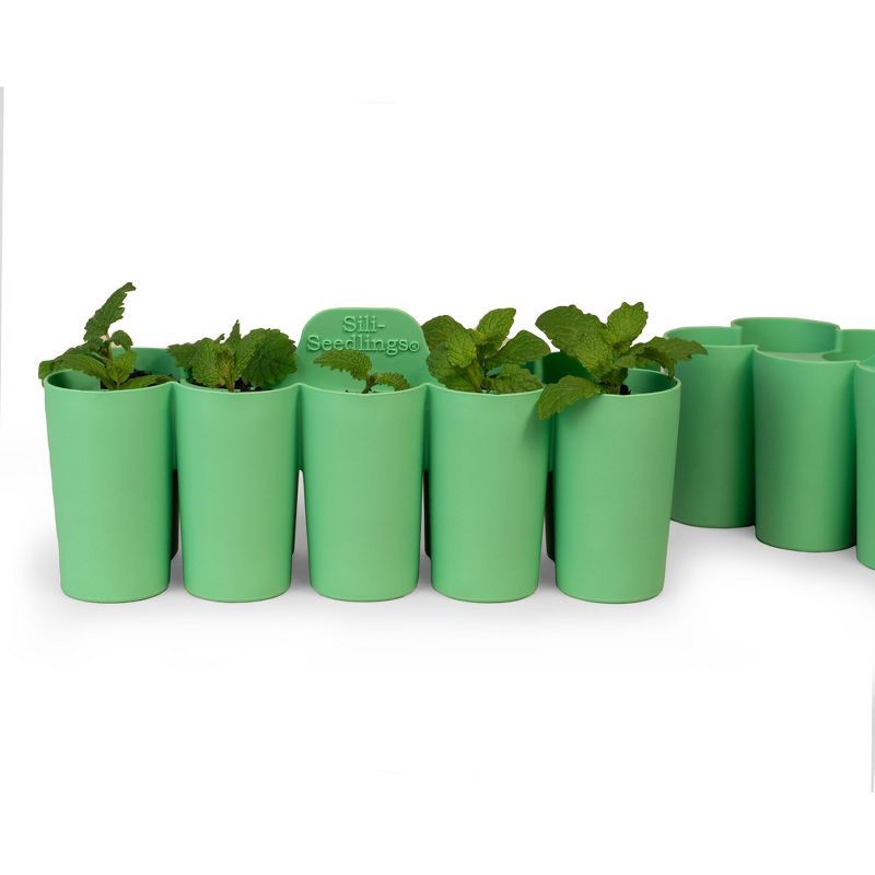 slide 3 of 7, Sili-Seedlings 2pk 10 cell Seed Starter Silicone Outdoor Planter Jade Green, 2 ct