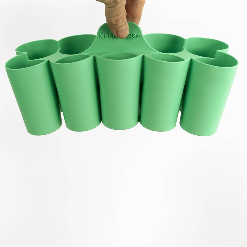 slide 6 of 7, Sili-Seedlings 2pk 10 cell Seed Starter Silicone Outdoor Planter Jade Green, 2 ct